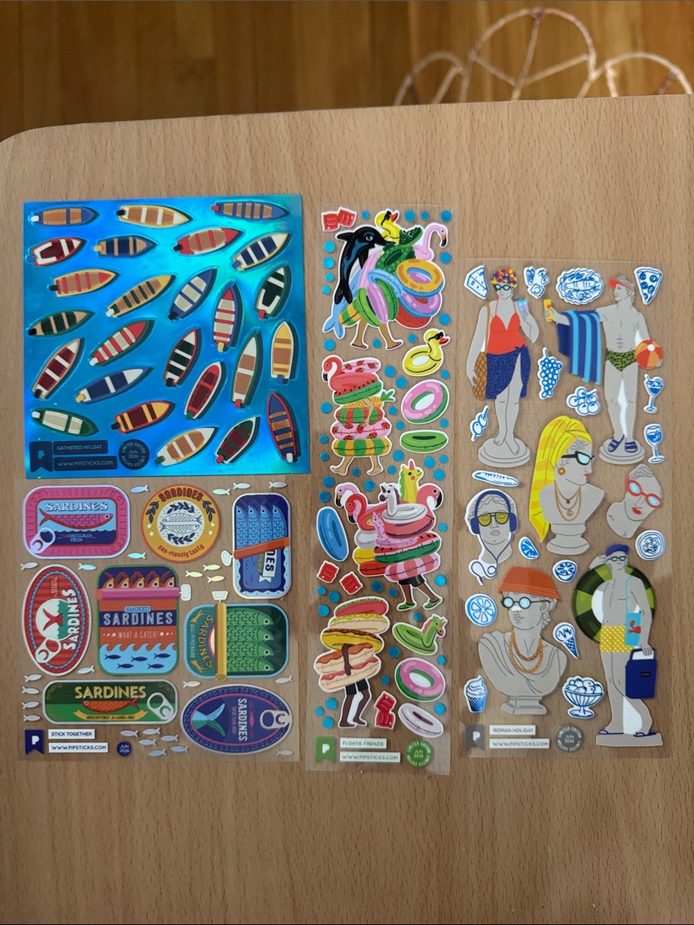 Set of 4 Pipsticks sticker sheets - June 2026